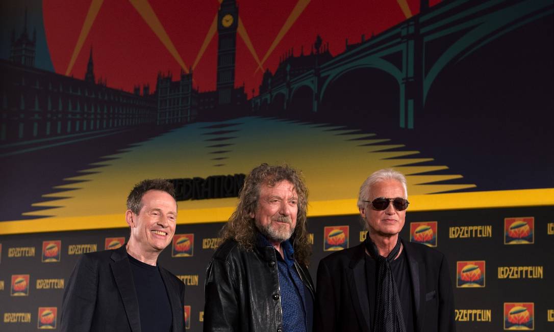 
John Paul Jones, Robert Plant e Jimmy Page, do Led Zeppelin
Foto:
ADRIAN DENNIS
/
AFP
