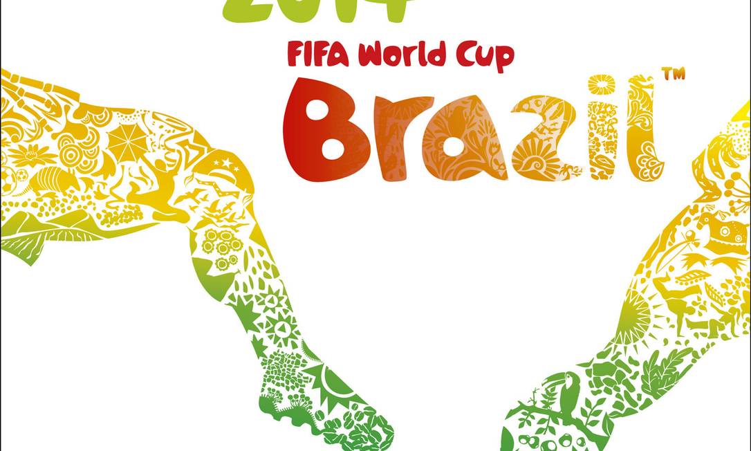 
Cartaz da Copa do Mundo no Brasil com a fonte Pagode, criada por um artista contratado pela Fifa: restrição de uso do termo
Foto:
AP
