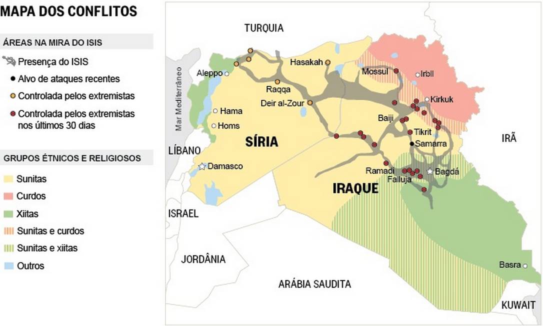 O avanço do Isis Foto: Washington Post
