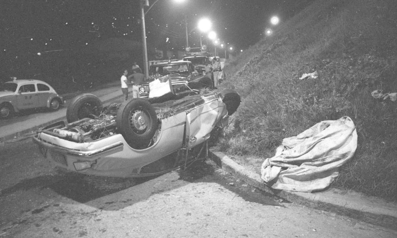 Imagem do acidente que matou Zuzu Angel - Jornal O Globo