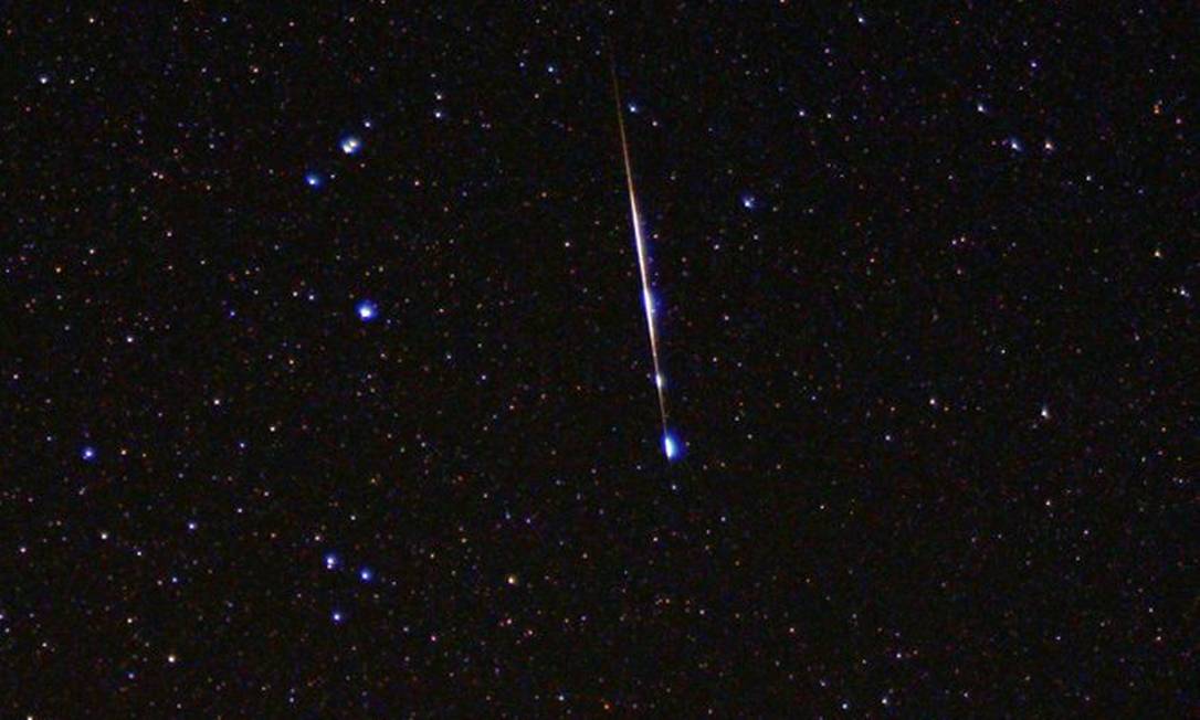 
Um meteoro da chuva das Delta Aquarídeas
Foto:
Jimmy Westlake/Nasa
