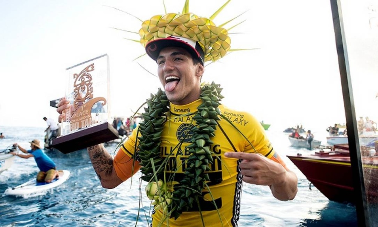 Medina comemora a vitória no Taiti Foto: Divulgação ASP
