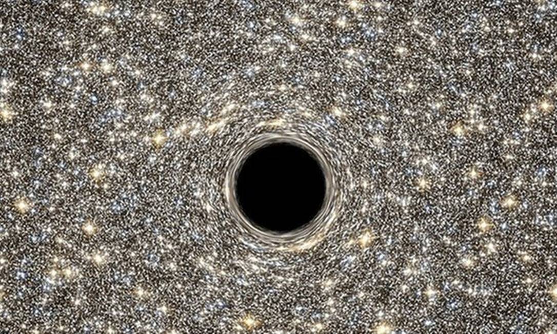
Representação artística de buraco negro na galáxia anã M60-UCDI
Foto:
/
Nasa/ ESA
