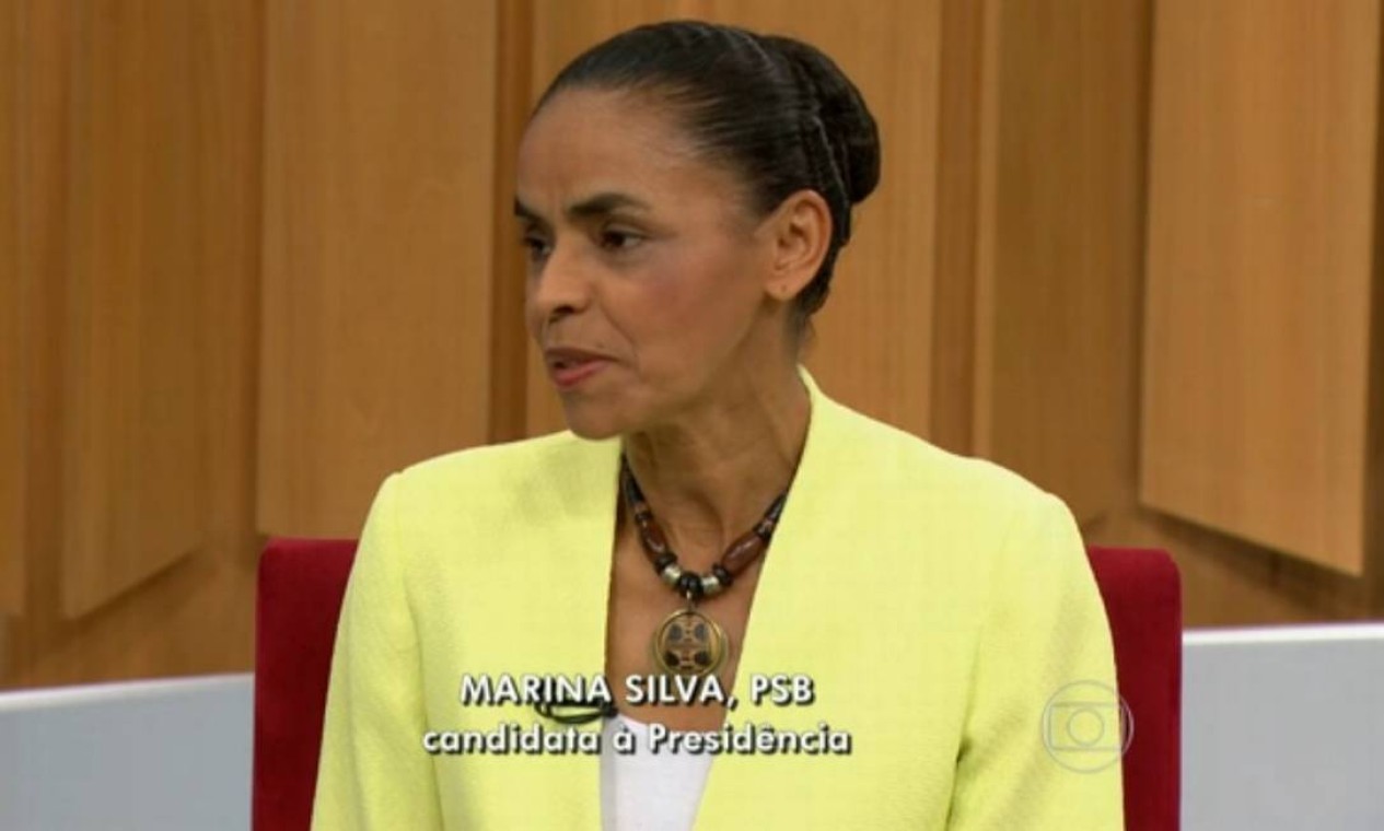 A entrevista com a candidata do PSB, Marina Silva, no telejornal matinal da TV GLOBO, o Bom dia Brasil, foi ao ar na manhã desta quinta-feira Foto: Reprodução