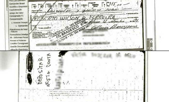 Um cheque é depositado na conta e outro é devolvido em seu lugar ...