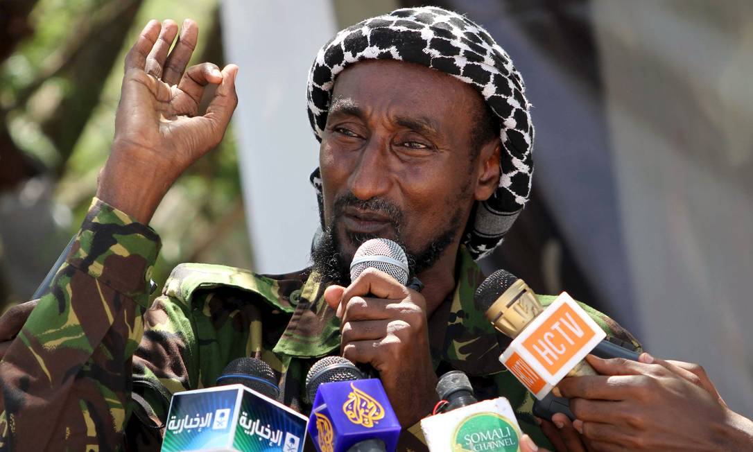 Líder da al-Shabaab, Mohamed Mohamud, em Mogadíscio, na Somália. Governo do Quênia ofereceu recompensa por suspeitos de ligação com o terrorismo Foto: FEISAL OMAR / REUTERS