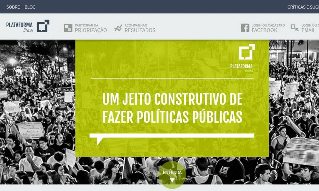 Site Plataforma Brasil Quer Criar Políticas Públicas Colaborativamente Jornal O Globo 6699