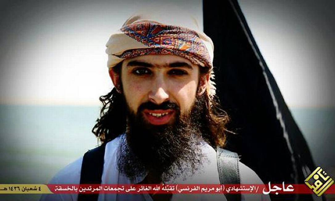 Imagem do Grupo de Inteligência SITE divulgada na última sexta-feira mostra Abu Maryam al Firansi, um dos dois homens que o Estado Islâmico diz serem jihadistas franceses que realizaram atentados suicidas no Oeste do Iraque Foto: HO / AFP