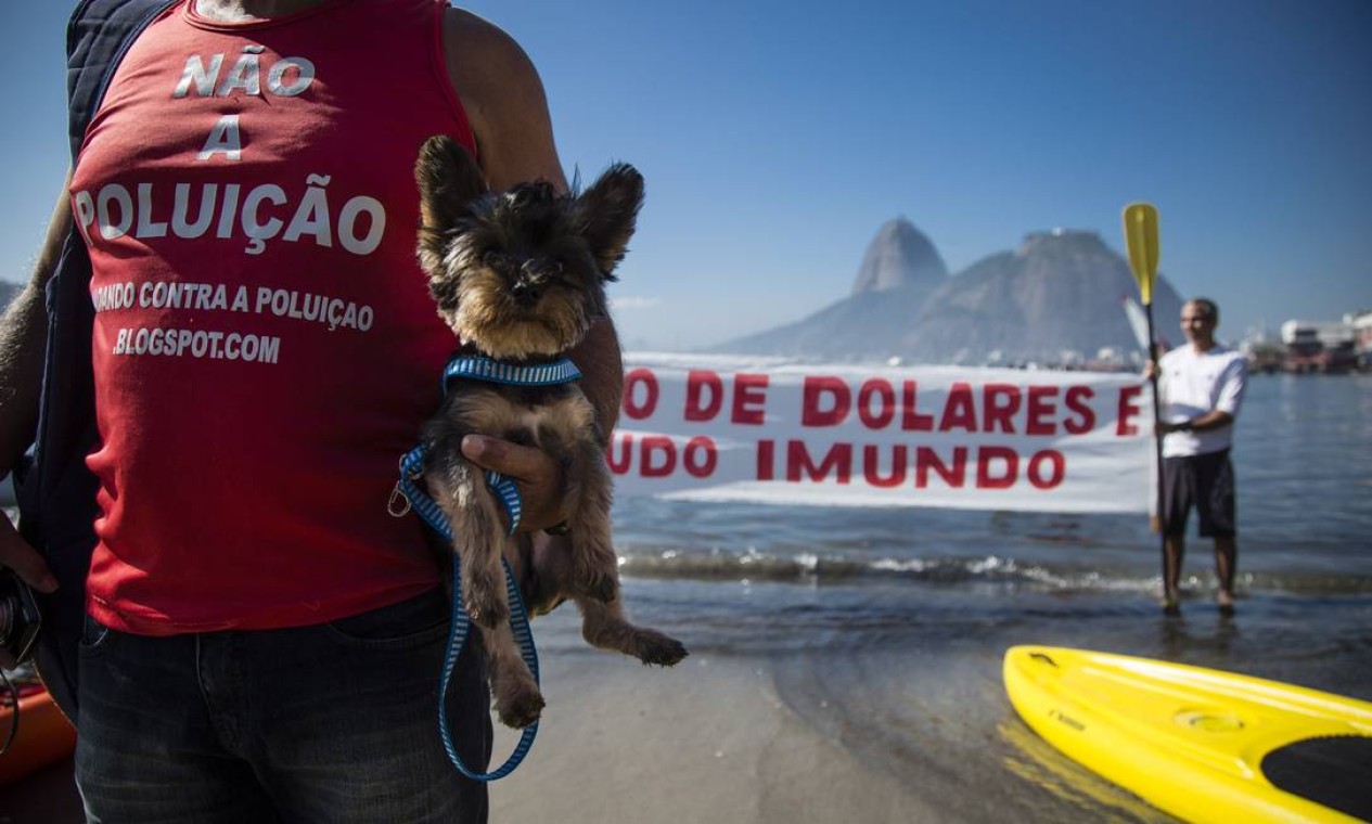 Manifestante pede o fim da poluição Foto: Fernando Lemos / Agência O Globo