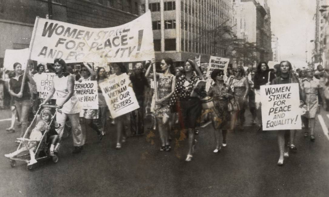 
Passeata de mulheres em Los Angeles em 1970
Foto:
Arquivo/27.08.1970
