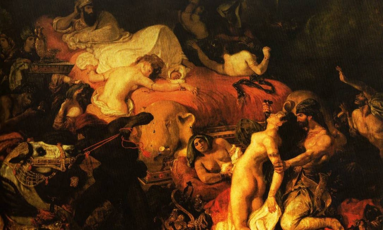 “A morte de Sardanapalo”, do pintor francês Eugène Delacroix: uma mescla de erotismo e morte Foto: Terceiro / Reprodução