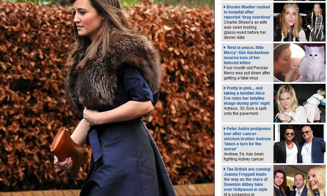 Pippa Middleton usa echarpe de pele em casamento de amigos - Jornal O Globo