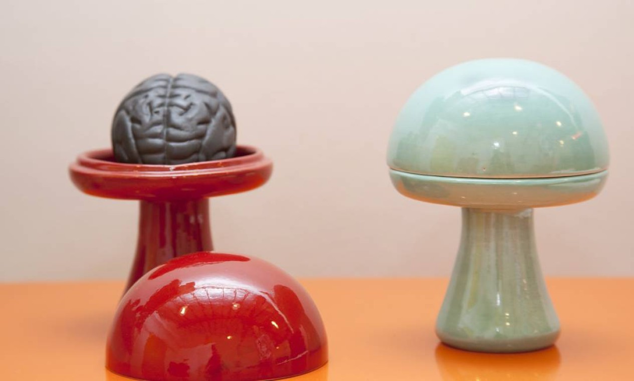 Os cogumelos se abrem, revelando um cérebro. Parte dos produtos estão à venda na Via Manzoni Foto: Simone Marinho / Simone Marinho / Agência O Globo