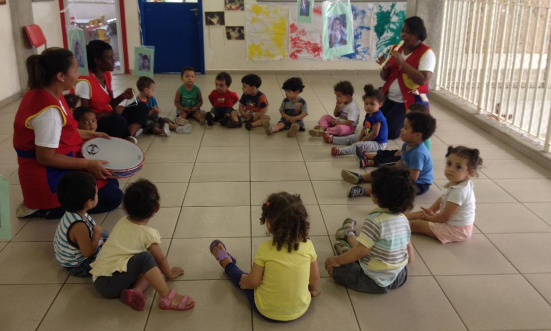 
Crianças têm aula de música em creche na cidade de SP Foto:
Divulgação/Liga Solidária

