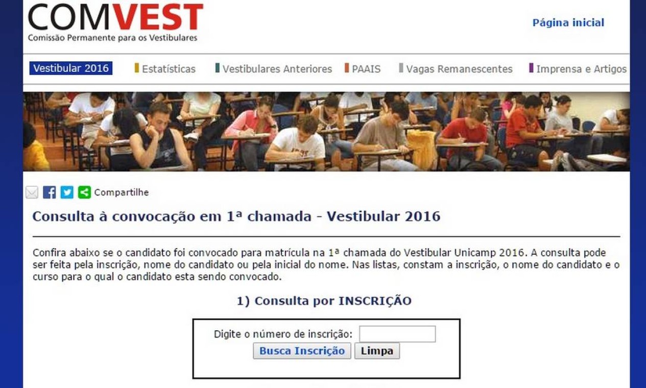 Unicamp Divulga Lista De Convocados Na 1ª Chamada Do Vestibular De 2016 ...