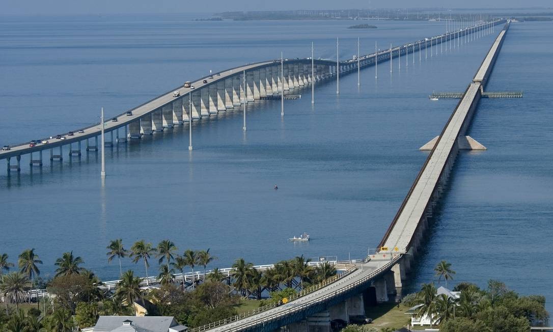 A Seven Mile Bridge, em Marathon, uma das ilhas do sul da Flórida Foto: Divulgação/Visit Florida / Andy Newman/Florida Keys News Bu