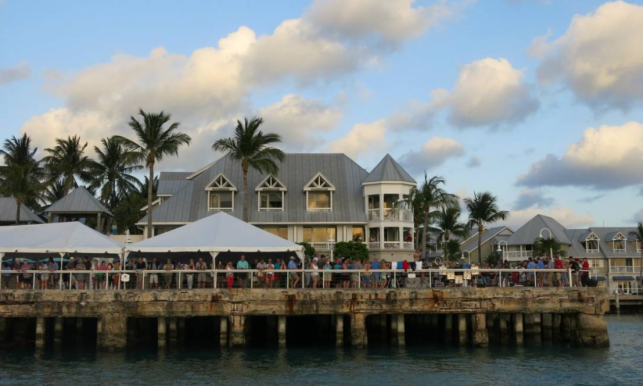 Píer de Key West, a principal cidade das Flórida Keys, o arquipélago que forma a parte mais ao sul do território dos Estados Unidos Foto: Carolina Mazzi / O Globo