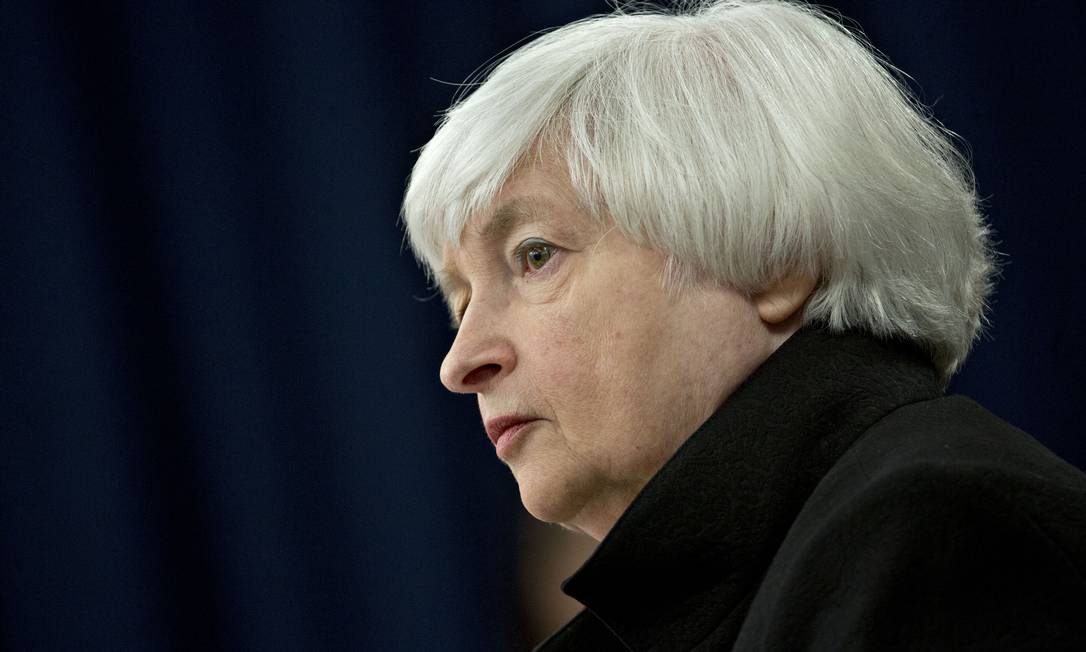 Janet Yellen, presidente do Fed Foto: Andrew Harrer / Bloomberg