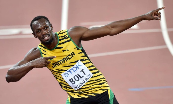 Usain Bolt. Além de chance de recorde nos 100 metros rasos "raio" jamaicano também busca tricampeonato nos 200 metros Foto: PEDRO UGARTE / AFP