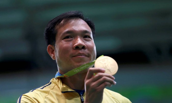 Hoàng Xuân Vinh. Atleta do Vietnã superou brasileiro Felipe Wu e ficou com o ouro Foto: EDGARD GARRIDO / REUTERS