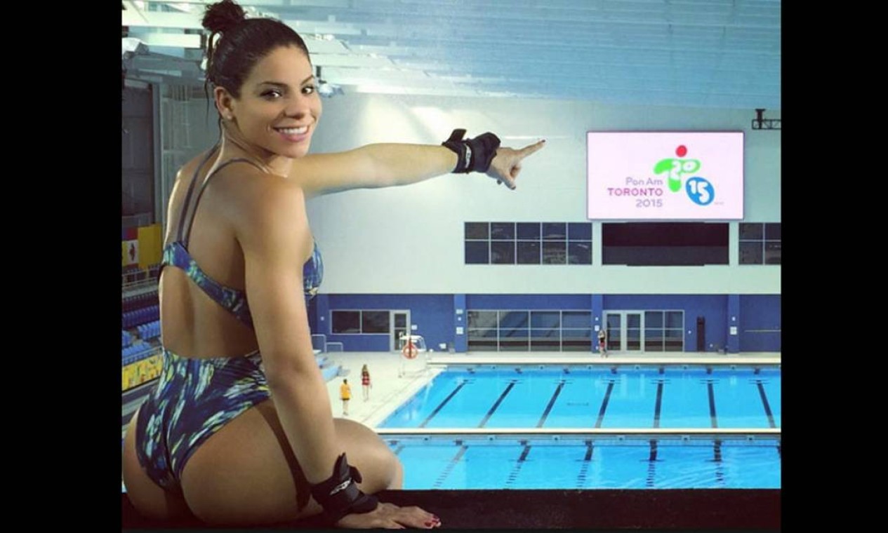 Foi no Pan que Ingrid Oliveira passou a chamar atenção por sua beleza, depois de publicar essa foto de seu primeiro treino Foto: Agência O Globo