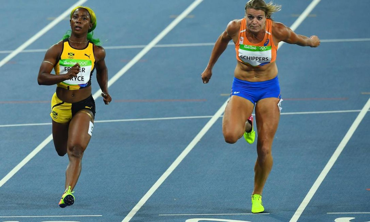Dafne Schippers terminou a prova dos 100m na quinta colocação Foto: JEWEL SAMAD / AFP