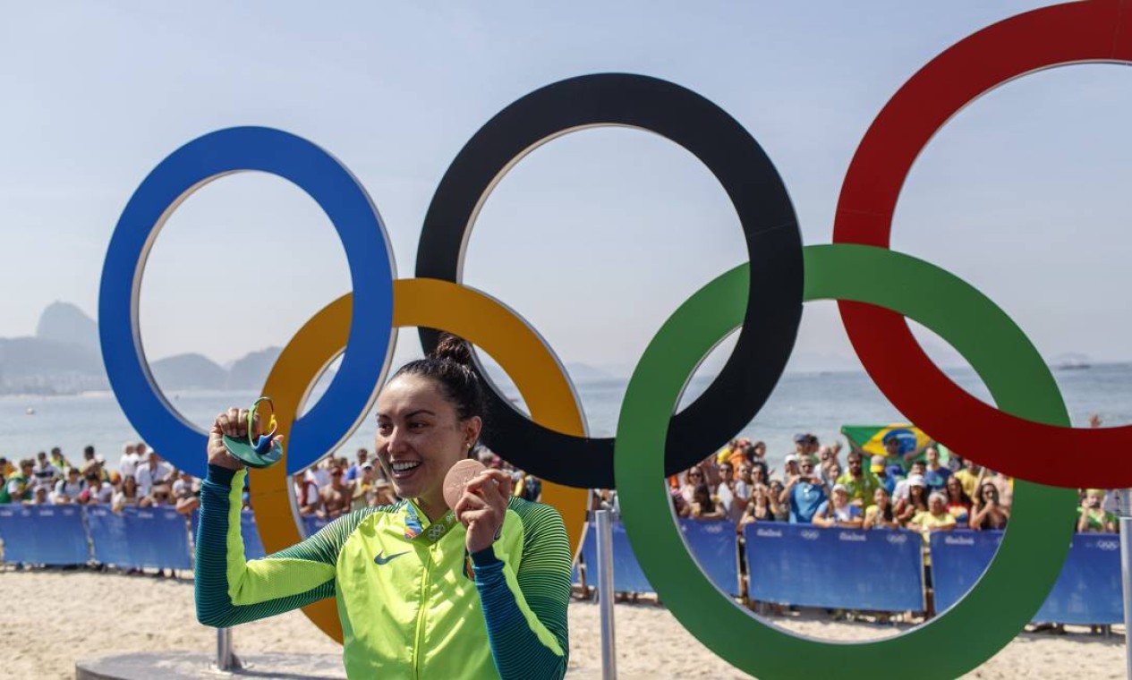 A brasileira Poliana Okimoto conquistou a medalha de bronze Foto: Daniel Marenco / Agência O Globo