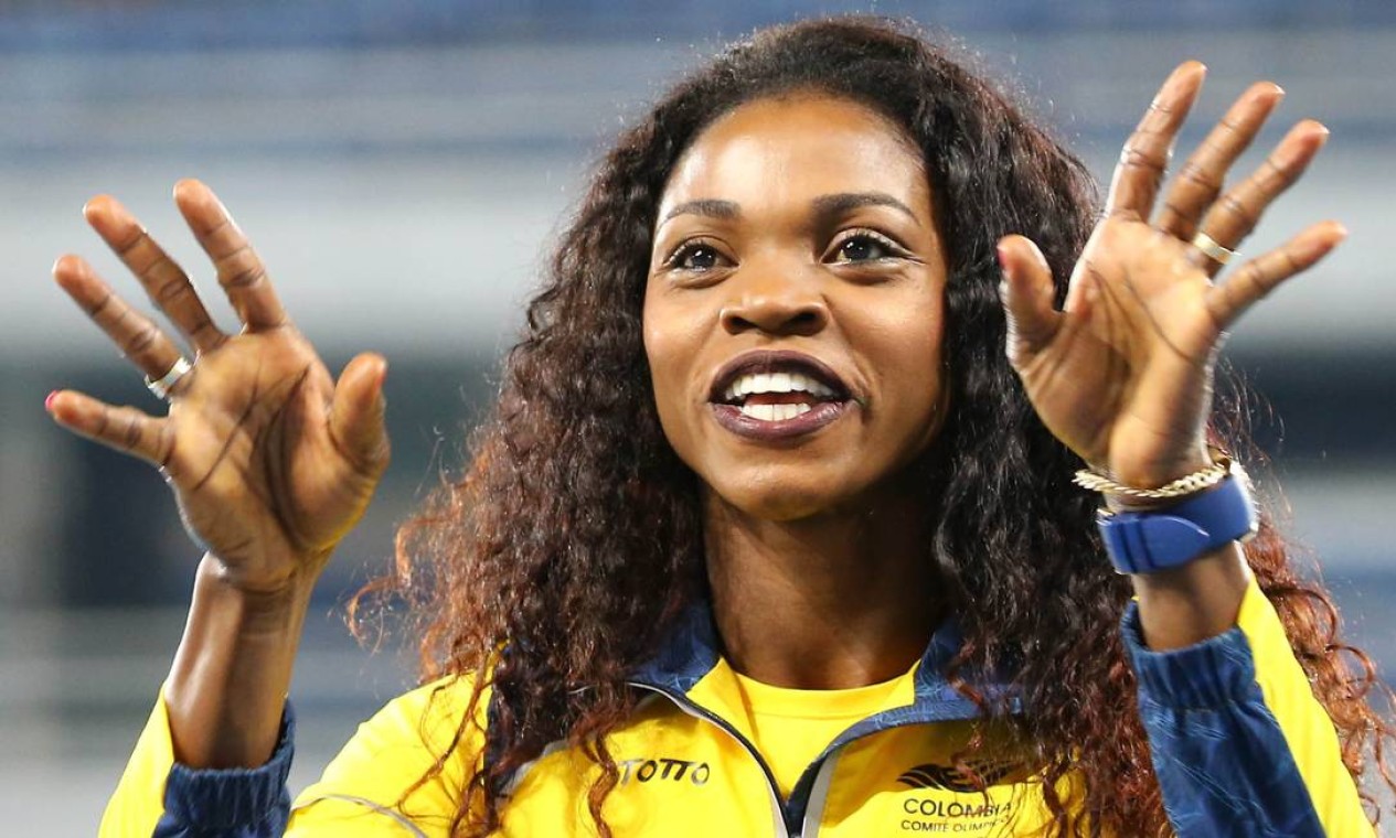 Foi a primeira vez que uma atleta colombiana conquista o ouro no atletismo Foto: LEONHARD FOEGER / REUTERS