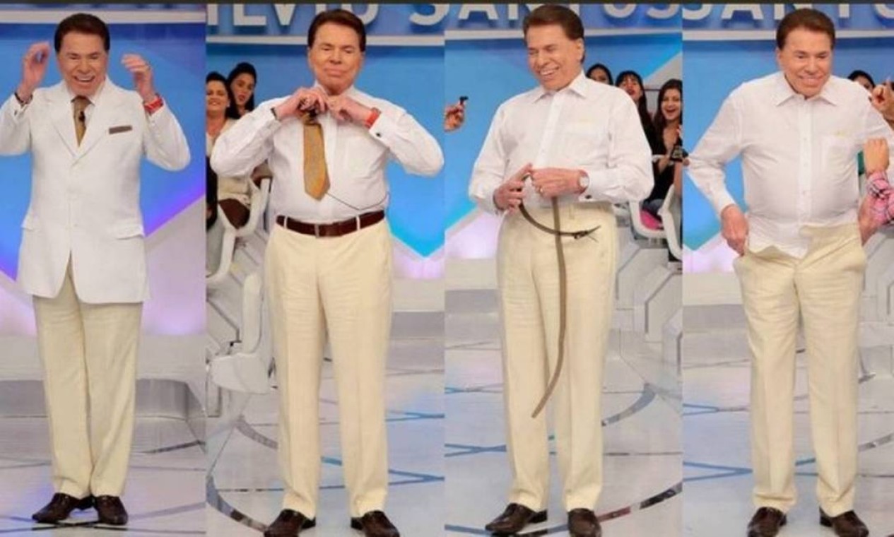 Silvio Santos reprova figurino e tira parte da roupa no palco - Jornal O  Globo