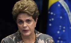 A ex-presidente Dilma Rousseff durante sessão de julgamento do impeachment no Senado Foto: Agência O Globo