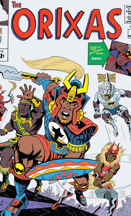 O quadrinista Hugo Canuto recriou de uma clássica capa dos "Vingadores" substituindo os heróis por orixás Foto: Divulgação / Agência O GLOBO