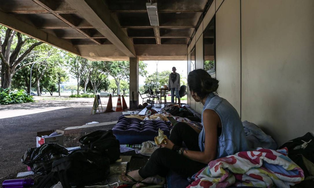 Na Universidade de Brasília (UnB), a ocupação da reitoria dura 10 dias Foto: ANDRE COELHO / Agência O Globo