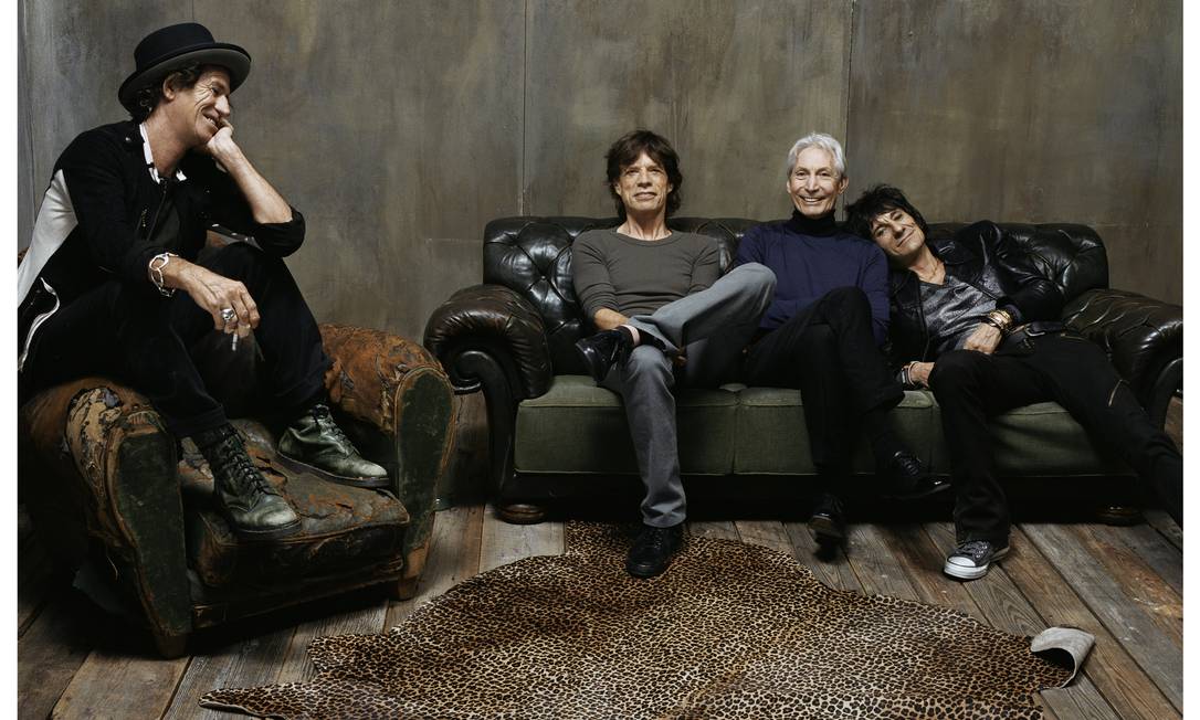Keith Richards (à esquerda), Mick Jagger, Charlie Watts e Ronnie Wood: os Rolling Stones em 2016 Foto: Divulgação
