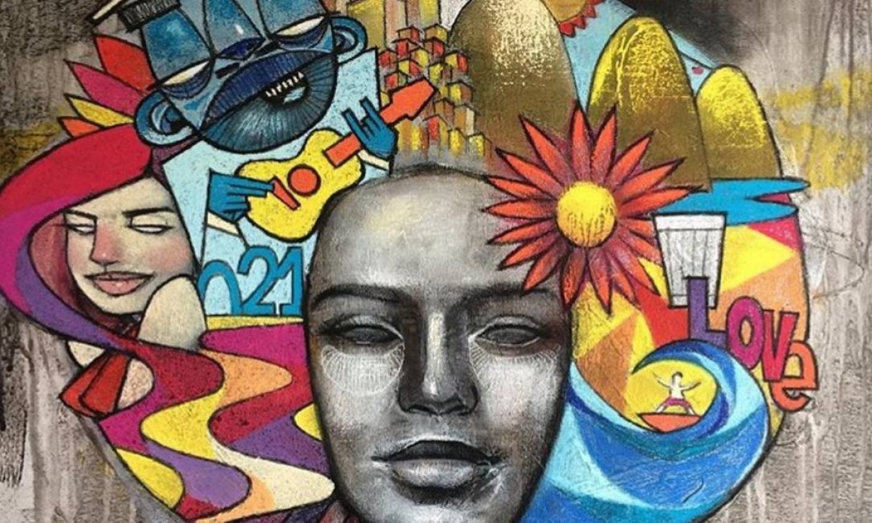 Tito Ferrara - O paulista costuma retratar mulheres em seus painéis. Aqui, uma homenagem ao Rio de Janeiro: "A cidade é linda, e a relação das pessoas com o grafite no Boulevard Olímpico foi super boa", destaca ele Foto: Divulgação