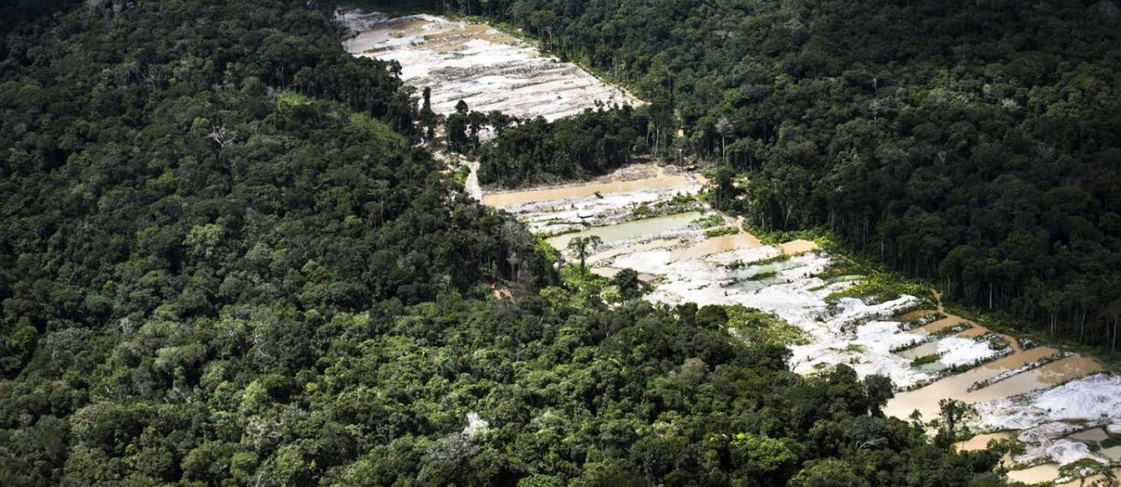 Em voo aéreo, Greenpeace encontrou exploração mineral não autorizada na Floresta Nacional de Urupadi Foto: Divulgação / Daniel Beltrá/ Greenpeace