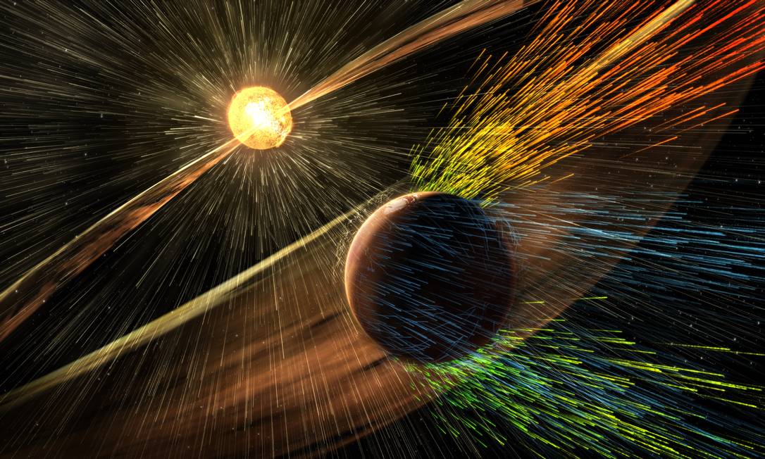 Resultado de imagem para radiação do sol em relação a seus planetas