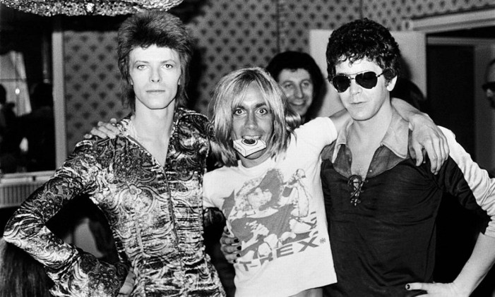 David Bowie, Iggy Pop e Lou Reed em 1972 Foto: Mick Rock / Arquivo