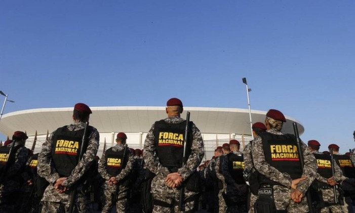 Agentes da Força Nacional durante os Jogos Olímpicos Foto: Domingos Peixoto / Agência O Globo