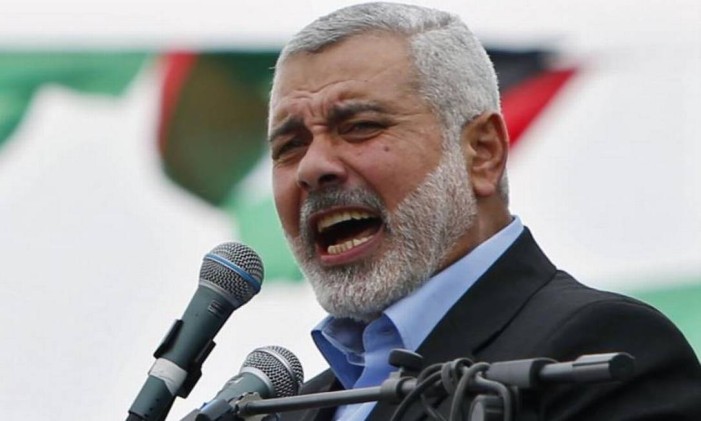 Ismail Haniyeh faz comício em Gaza Foto: Reuters