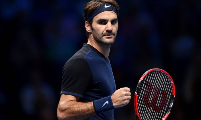 Roger Federer na final da Barclays ATP em Londres em 2015. Foto: Tony O'Brien / Reuters