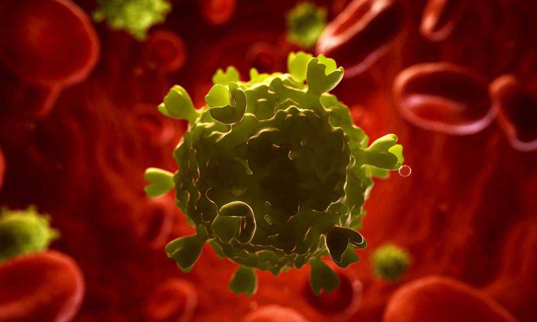 
Ilustração mostra o HIV na corrente sanguínea: número global de novas infecções está caindo, mas vírus ganha resistência contra principais remédios
Foto:
/
Latinstock
