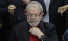 O ex-presidente Lula, em pronunciamento após ter sido condenado pelo juiz Sergio Moro Foto: Andre Penner / AP/13-07-2017
