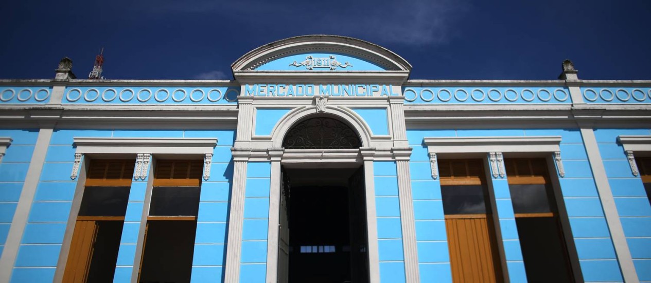 Fachada do Mercado Municipal de Bragança, no Pará, de estilo neoclássico e que abriga 14 boxes Foto: Roberto Castro / Ministério do Turismo/Divulgação
