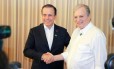 
O presidente interino do PSDB, Tasso Jereissati, e o prefeito de São Paulo, João Doria, no I Fórum Empresarial de Gestão em Fortaleza
