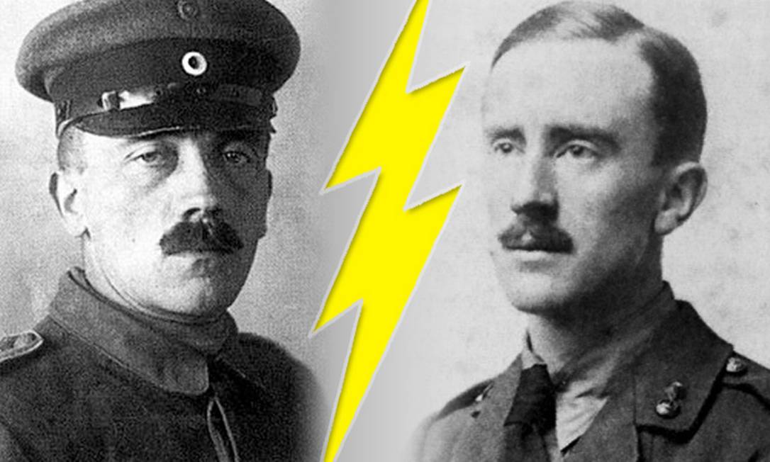 Adolf Hitler e J. R. R. Tolkien como soldados da Primeira Guerra Mundial Foto: Divulgação