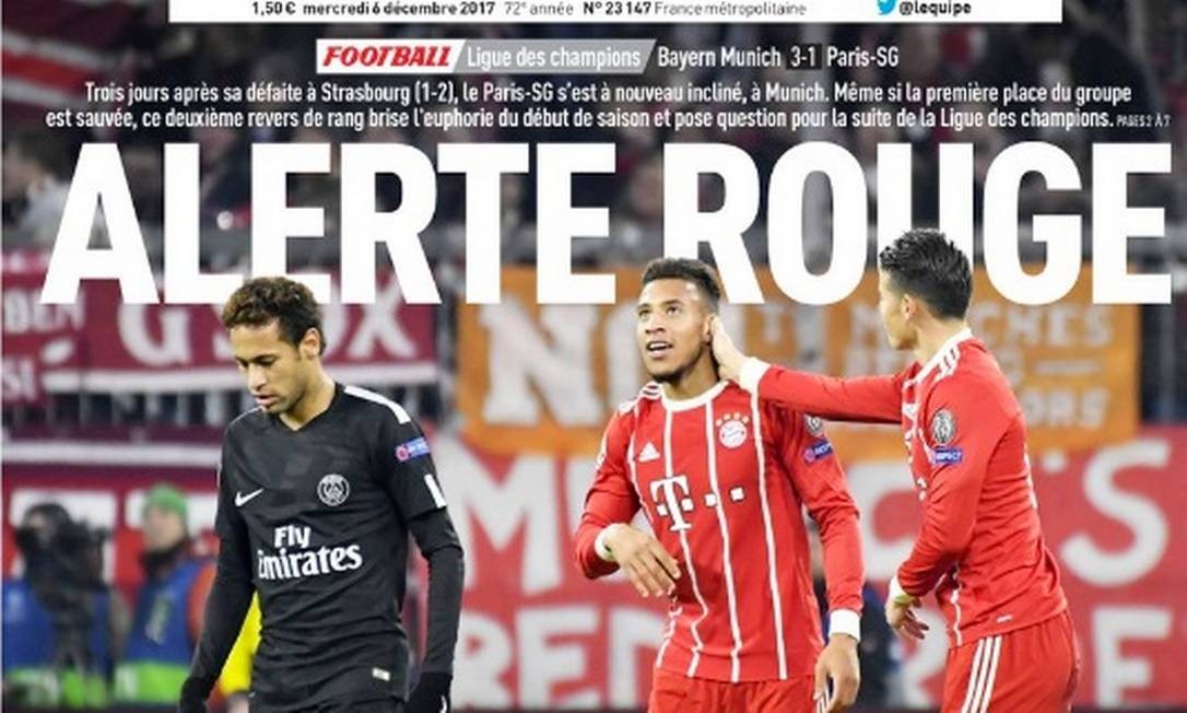 'Alerta vermelho', mancheta jornal francês após segunda derrota do PSG - Jornal O Globo