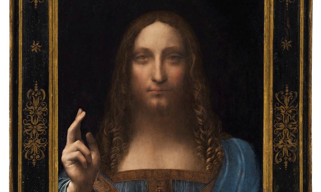 Detalhe de "Salvator Mundi," retrato de Jesus Cristo pintado por volta do ano 1500 por Leonardo da Vinci Foto: HANDOUT / Reuters