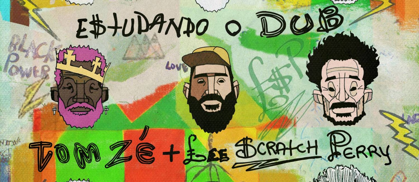 Detalhe da capa do single 'Estudando o dub', de Lee Perry, Tom Zé e Digitaldubs Foto: Reprodução