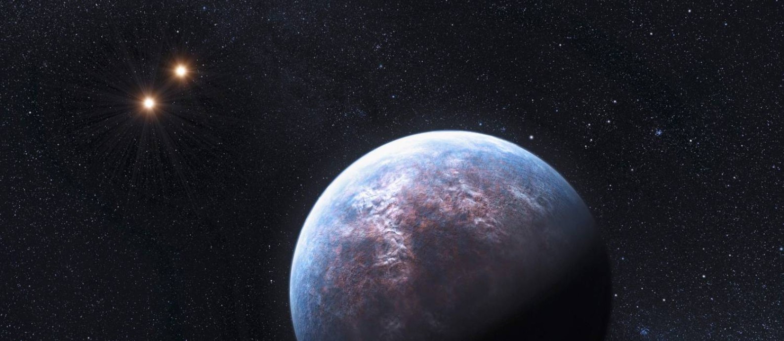 
Ilustração mostra um exoplaneta num sistema formado por duas estrelas
Foto:
L. Calcada
/
REUTERS
