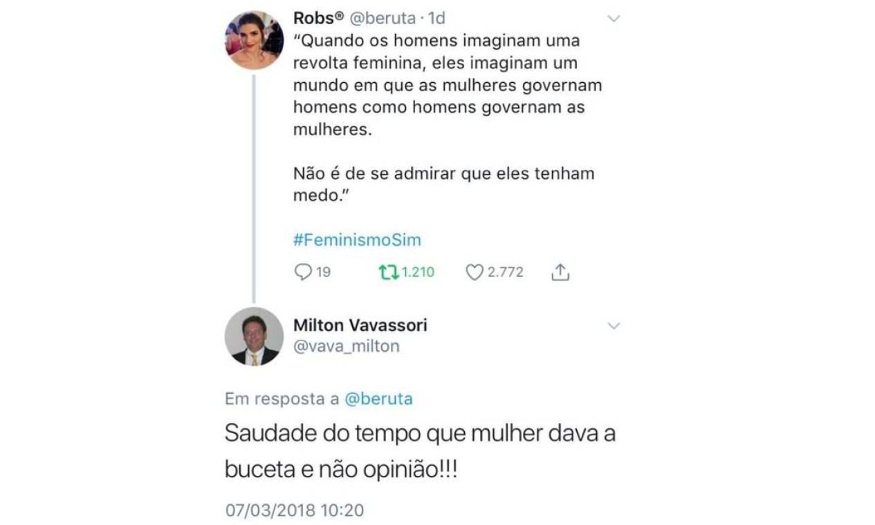 Executivo é demitido após publicar comentário misógino no Twitter - Jornal  O Globo